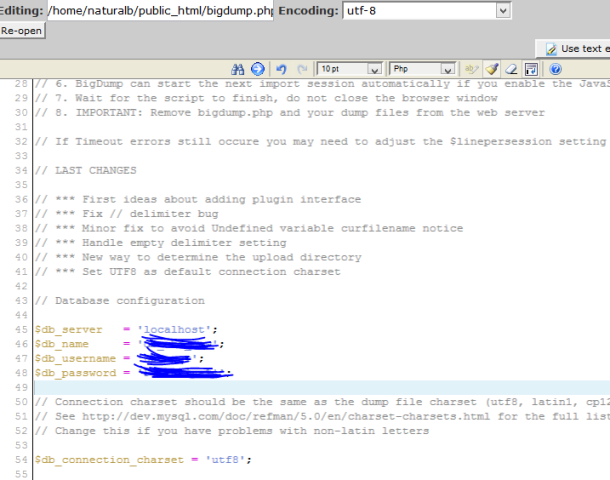edit bigdump